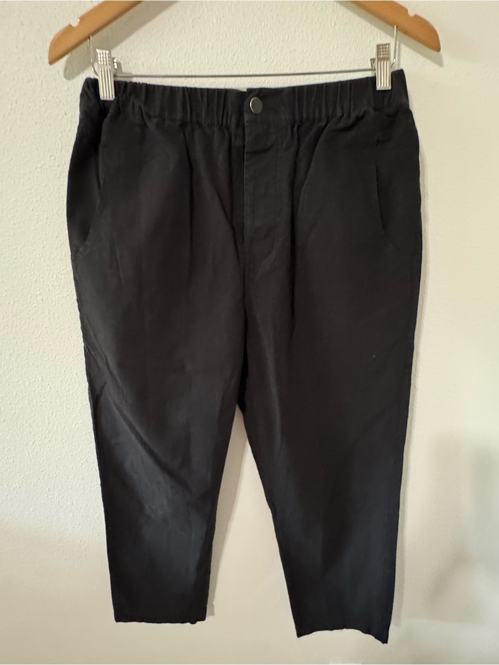 Roucha Petra Cotton Twill Ankle Pant Black Button Fly Minimalist-BB (6/8 Petite)